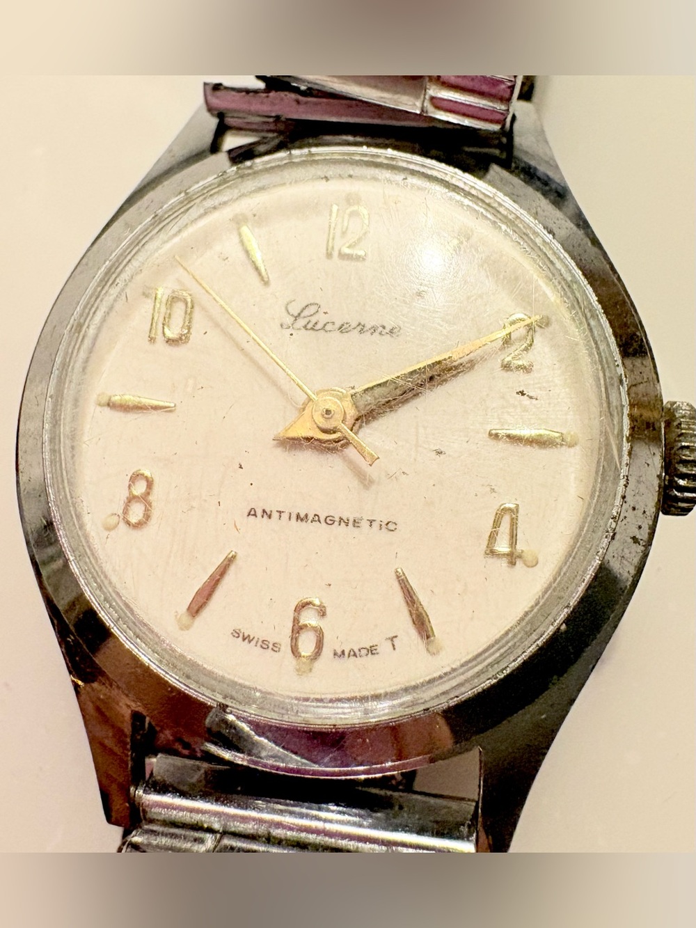 Lucerne Antimagnetic Swiss Made Stainless Steel Silver
Arabic Dial For Parts